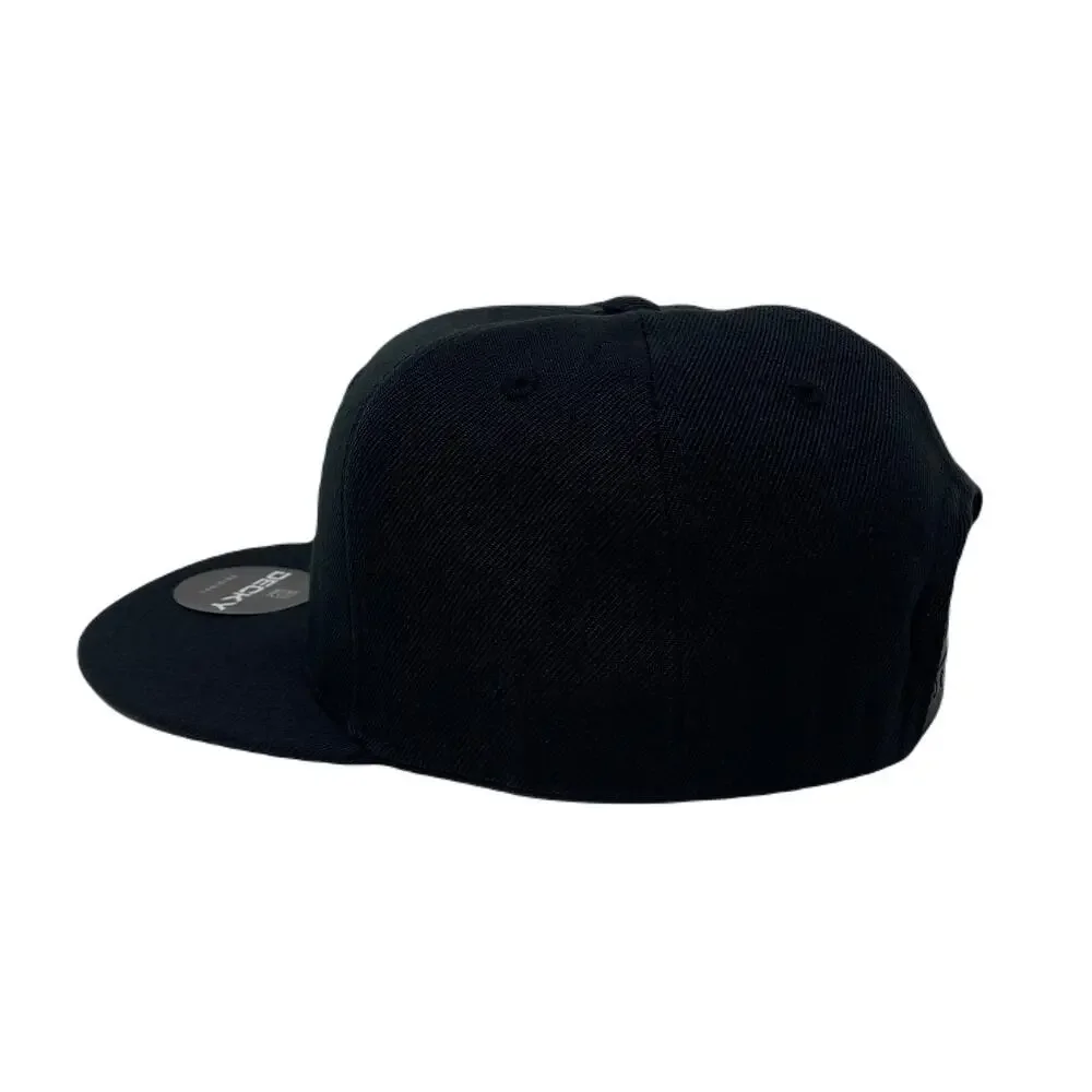 Los Angeles LA Wavy Upside Down Rose Snapback Hat All Black